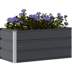 vidaXL Jardinera 100 x 50 x 45 cm Acero Galvanizado Antracita Clearance