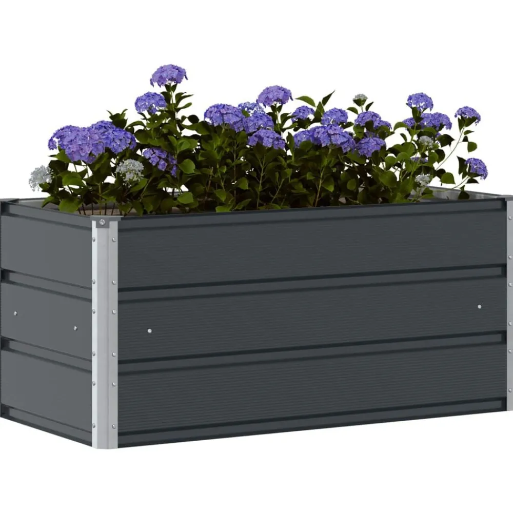 vidaXL Jardinera 100 x 50 x 45 cm Acero Galvanizado Antracita Clearance