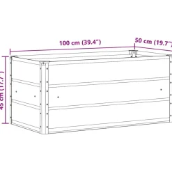 vidaXL Jardinera 100 x 50 x 45 cm Acero Galvanizado Antracita Clearance