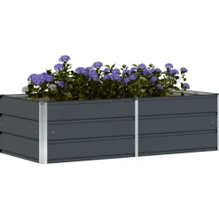 vidaXL Jardinera 160 x 80 x 45 cm Acero Antracita Outlet