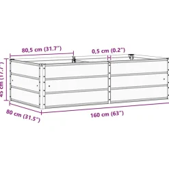 vidaXL Jardinera 160 x 80 x 45 cm Acero Antracita Outlet