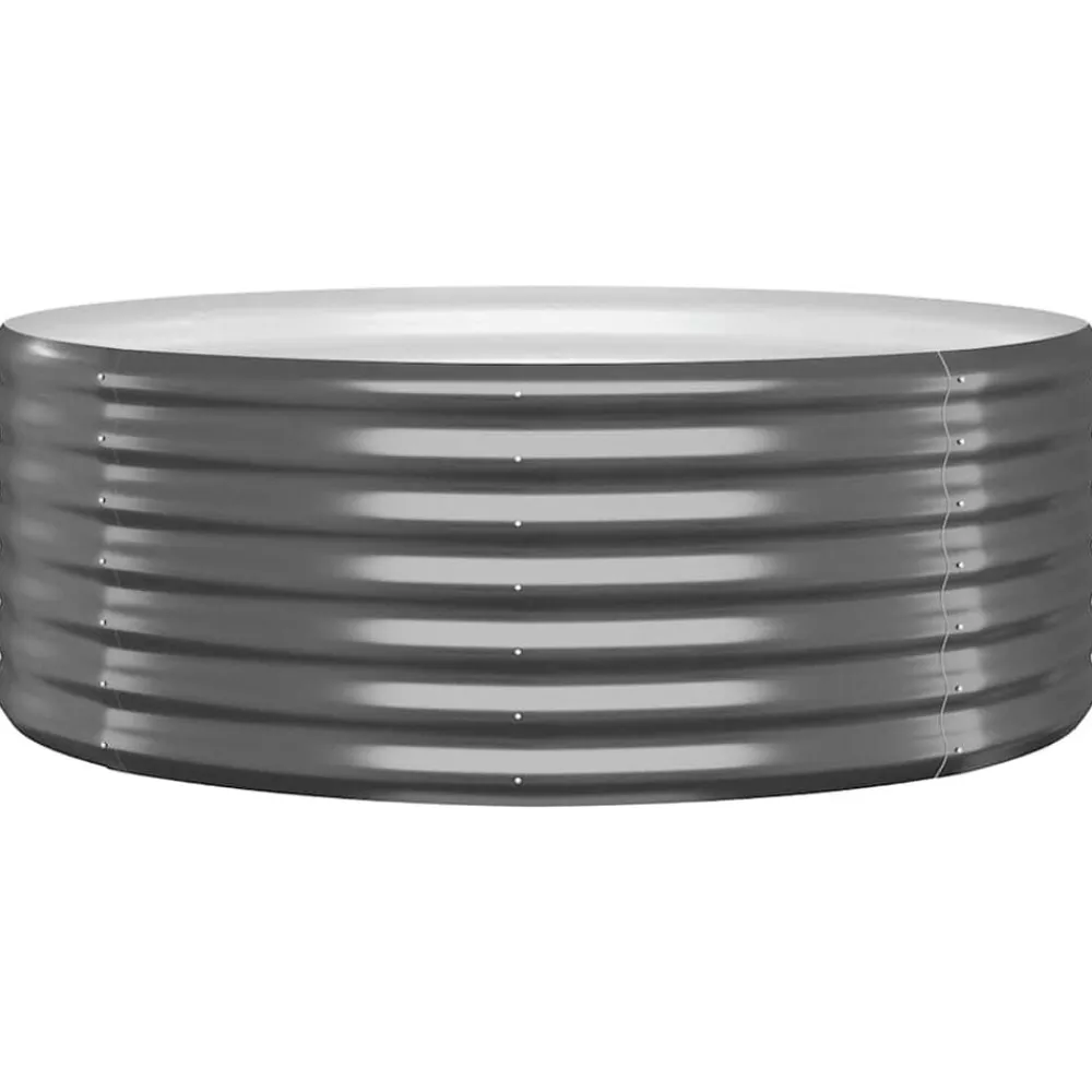 vidaXL Jardinera arriate acero galvanizado 100x100x36cm Antracita Discount