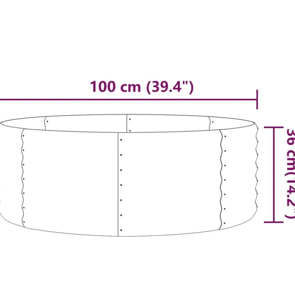 vidaXL Jardinera arriate acero galvanizado 100x100x36cm Antracita Discount