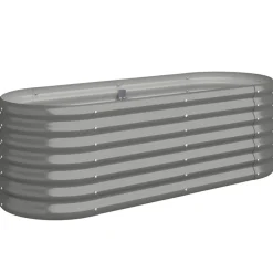 vidaXL Jardín-Jardinera arriate acero galvanizado 114x40x36 cm