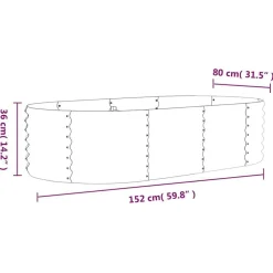vidaXL Jardín-Jardinera arriate acero galvanizado 152x80x36 cm