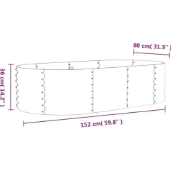 vidaXL Jardinera arriate acero galvanizado marrón 152x80x36 cm Marr&oacute;n Clearance