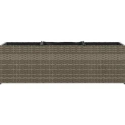 vidaXL Jardinera con 3 maceteros ratán sintético 105x30x32 cm Gris