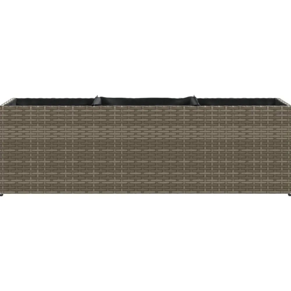 vidaXL Jardinera con 3 maceteros ratán sintético 105x30x32 cm Gris
