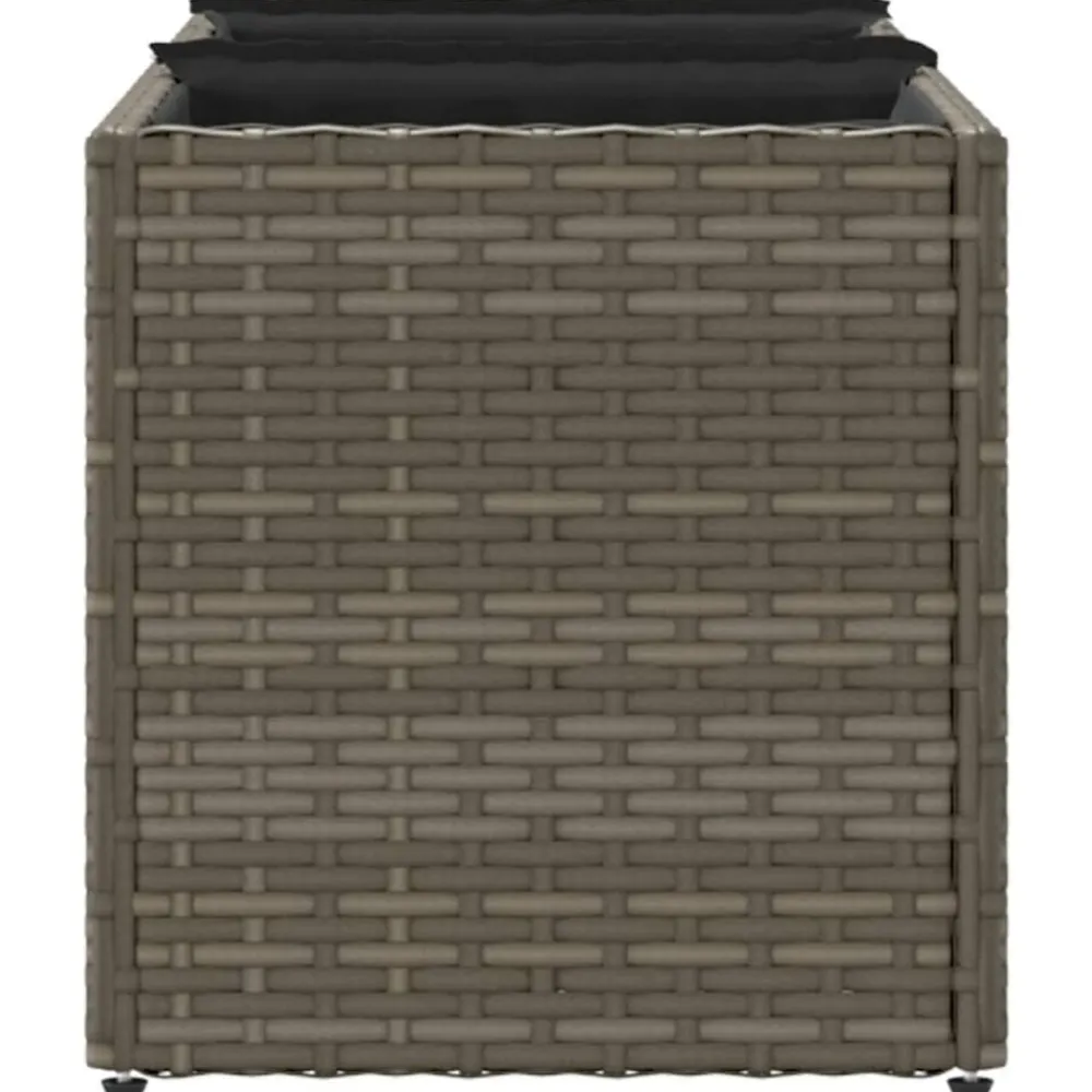 vidaXL Jardinera con 3 maceteros ratán sintético 105x30x32 cm Gris