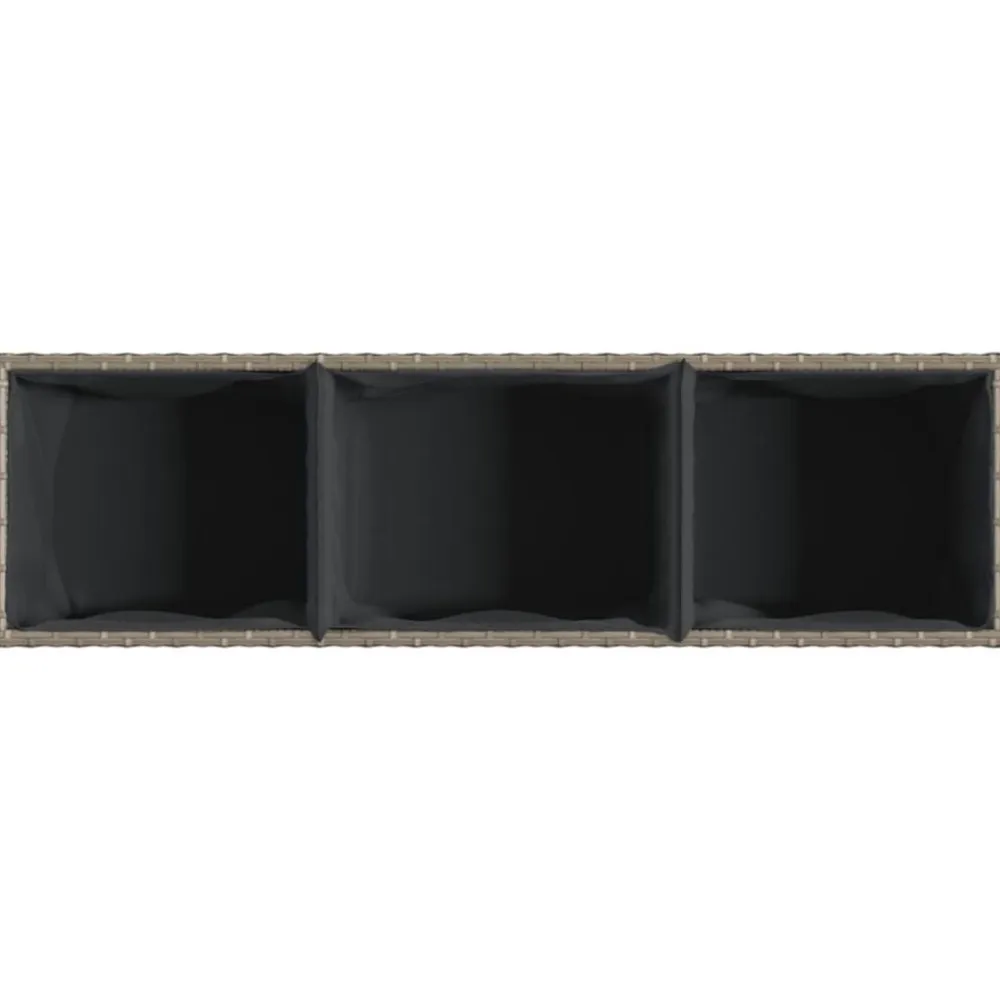 vidaXL Jardinera con 3 maceteros ratán sintético 105x30x32 cm Gris