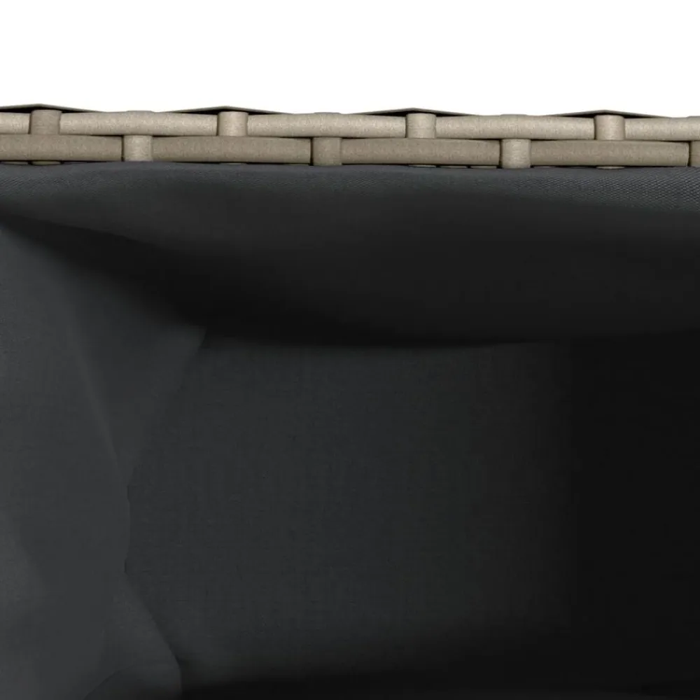 vidaXL Jardinera con 3 maceteros ratán sintético 105x30x32 cm Gris