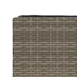 vidaXL Jardinera con 3 maceteros ratán sintético 105x30x32 cm Gris