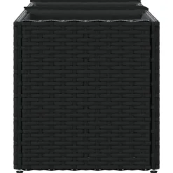vidaXL Jardinera con 3 maceteros ratán sintético 105x30x32 cm Negro Clearance