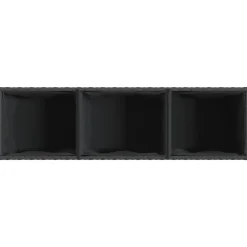 vidaXL Jardinera con 3 maceteros ratán sintético 105x30x32 cm Negro Clearance
