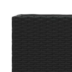 vidaXL Jardinera con 3 maceteros ratán sintético 105x30x32 cm Negro Clearance