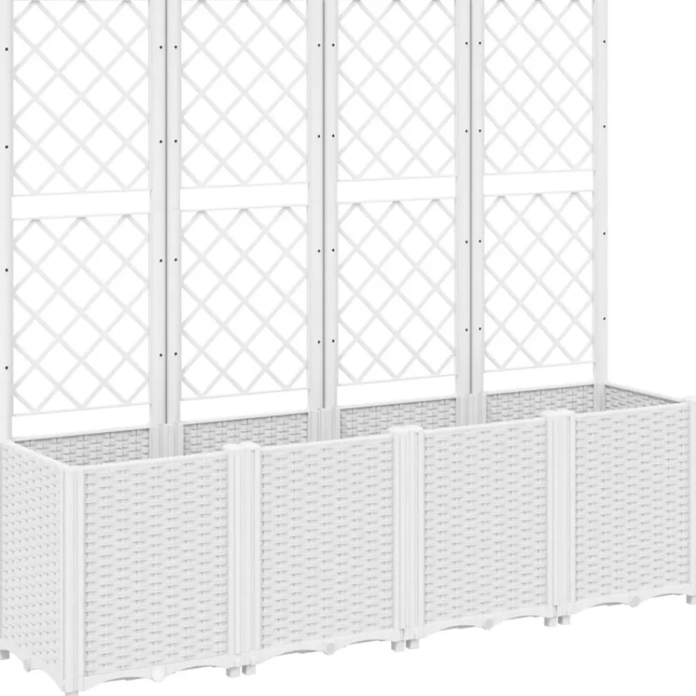vidaXL Jardín-Jardinera con enrejado PP 160x40x140 cm