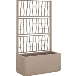 vidaXL Jardinera con enrejado PP marrón claro 80x36x140 cm Marrón claro Discount