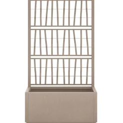 vidaXL Jardinera con enrejado PP marrón claro 80x36x140 cm Marr&oacute;n claro Discount