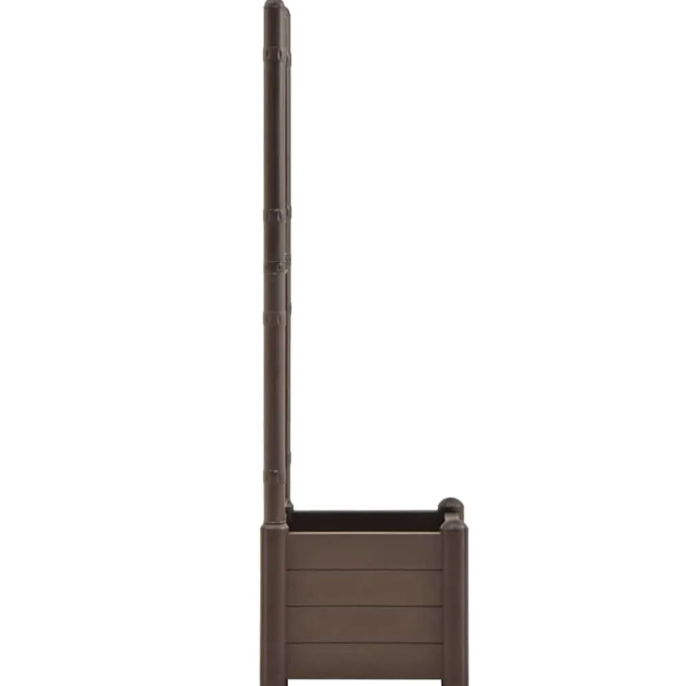 vidaXL Jardinera con enrejado PP 43x43x142 cm Moca Discount