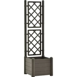 vidaXL Jardinera con enrejado PP gris 43x43x142 cm Antracita Sale