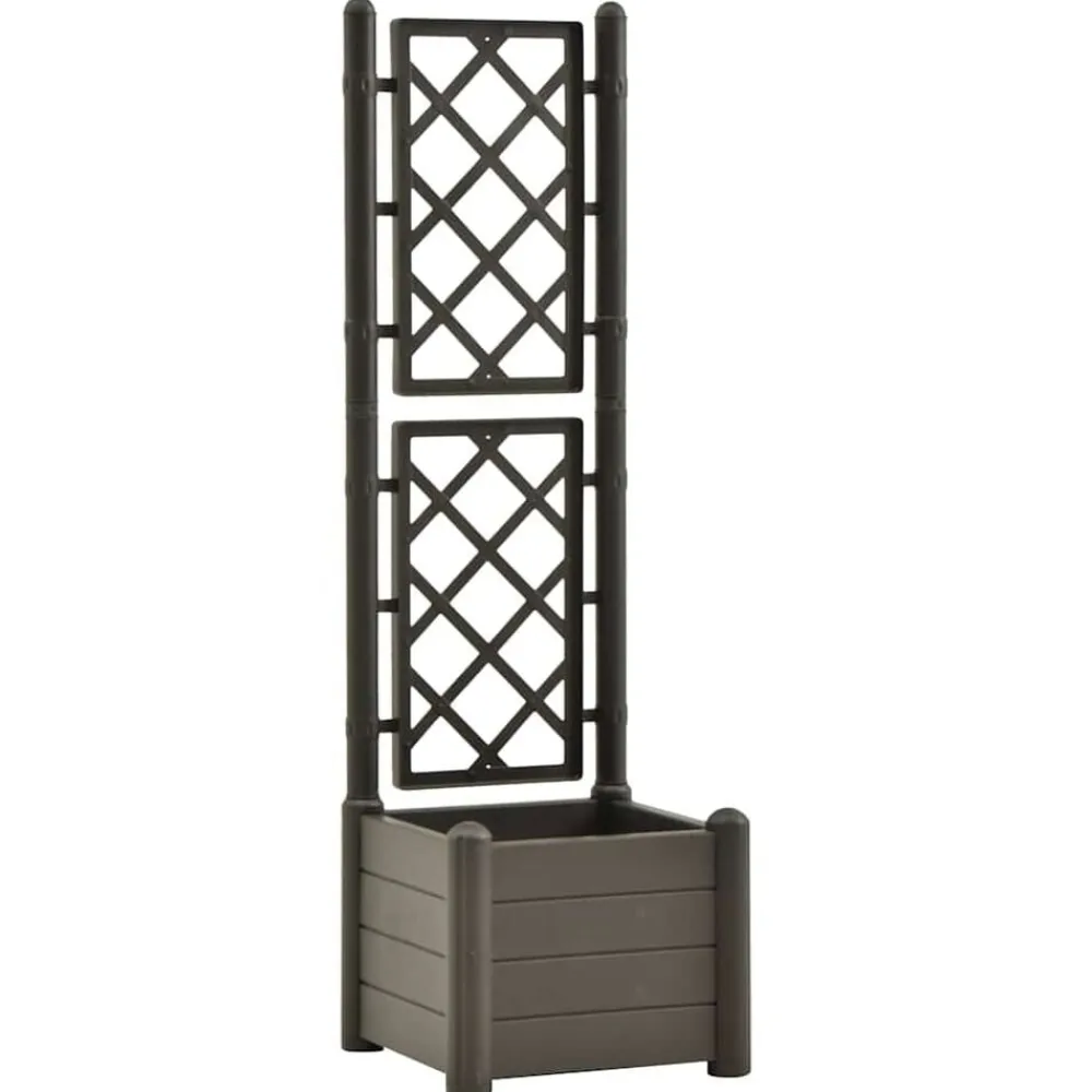vidaXL Jardinera con enrejado PP gris 43x43x142 cm Antracita Sale