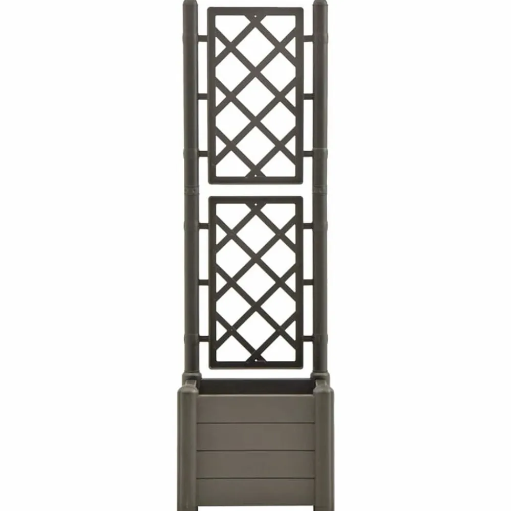vidaXL Jardinera con enrejado PP gris 43x43x142 cm Antracita Sale