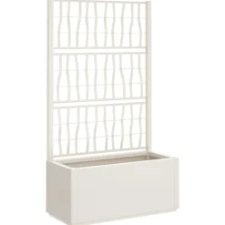 vidaXL Jardinera con enrejado PP 80x36x140 cm Blanco