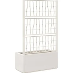 vidaXL Jardinera con enrejado PP 80x36x140 cm Blanco