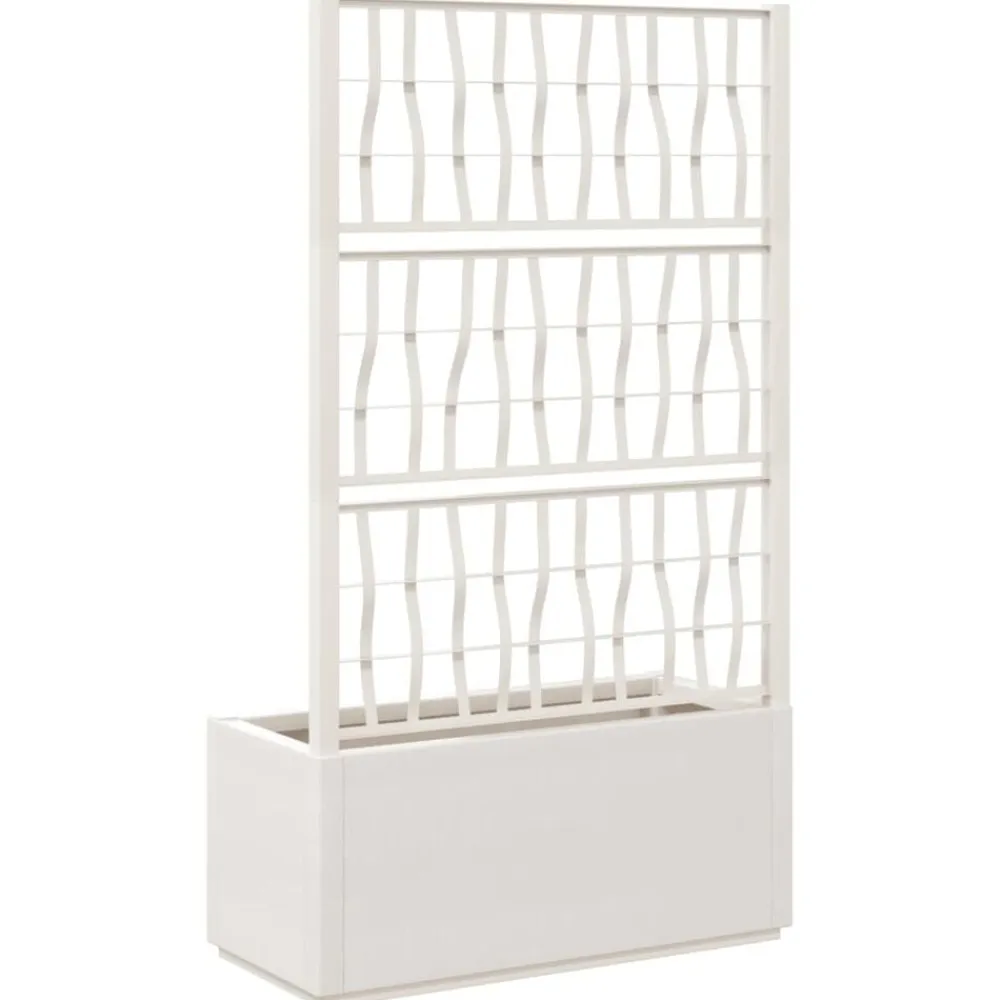 vidaXL Jardinera con enrejado PP 80x36x140 cm Blanco