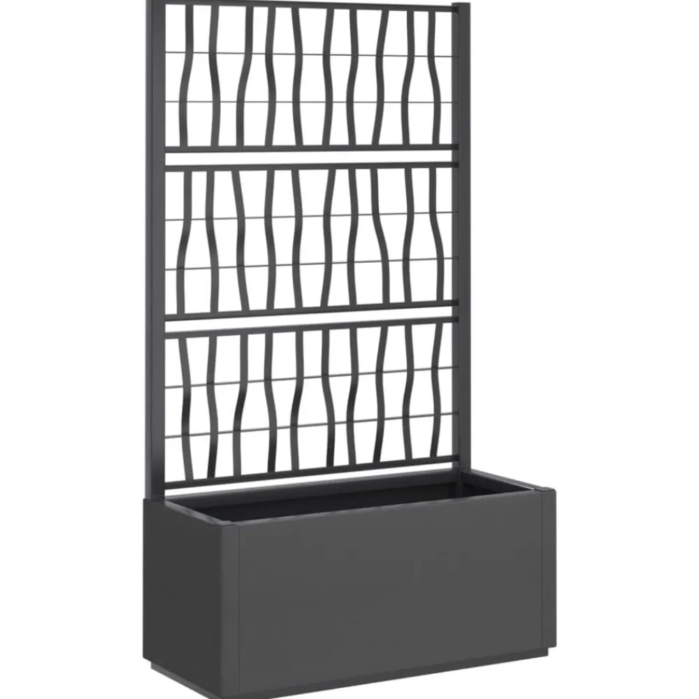 vidaXL Jardinera con enrejado PP 80x36x140 cm Gris oscuro Sale
