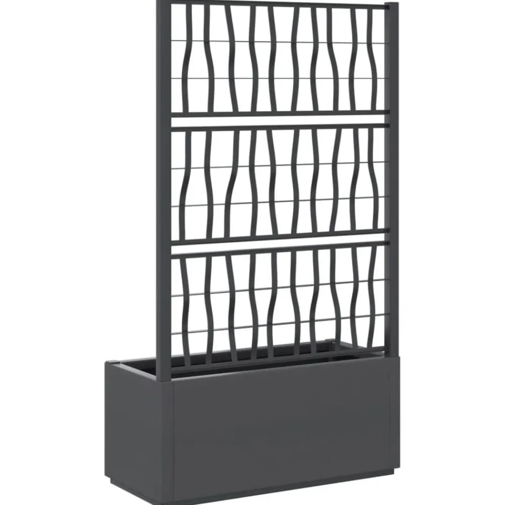 vidaXL Jardinera con enrejado PP 80x36x140 cm Gris oscuro Sale