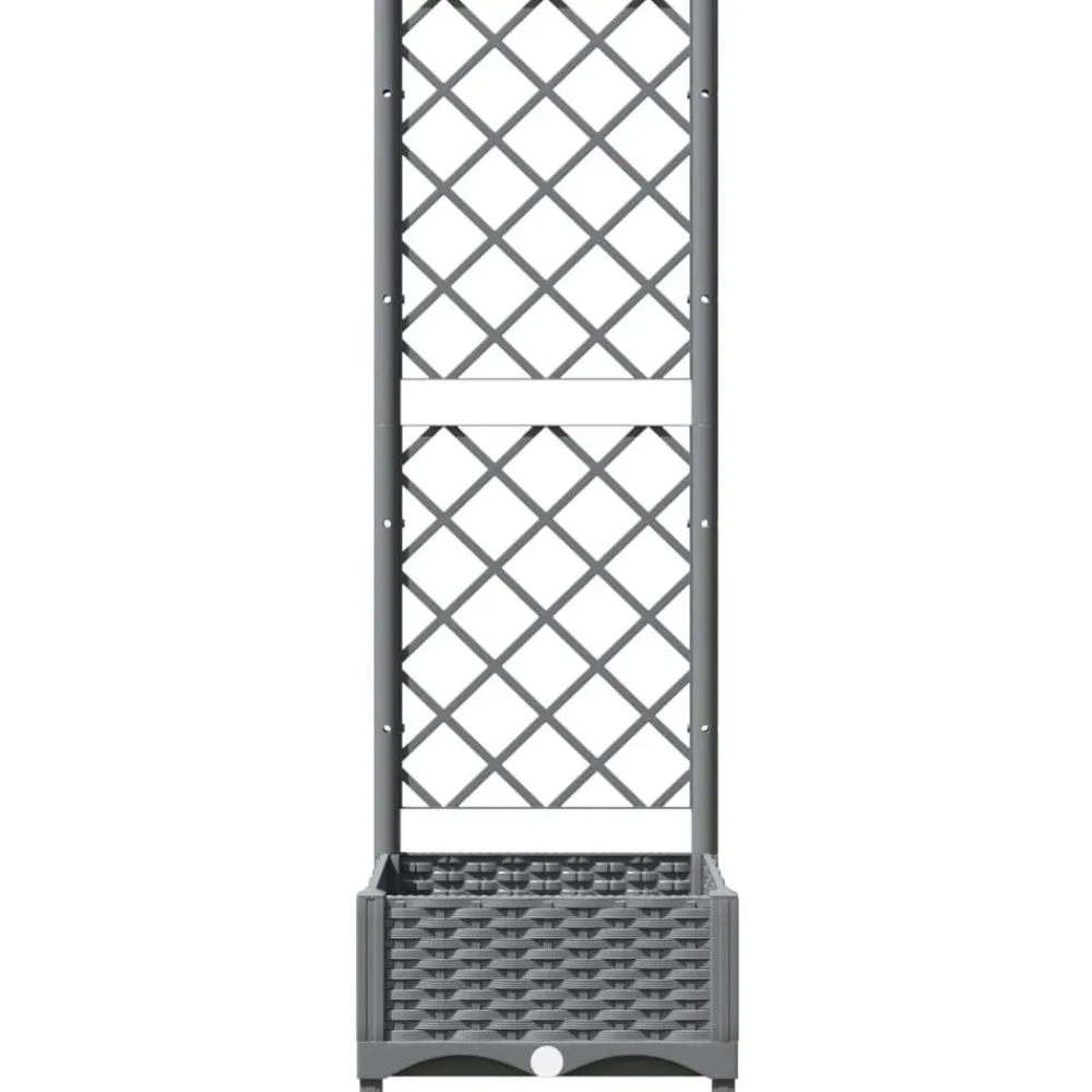 vidaXL Jardinera con enrejado PP 40x40x121,5 cm Gris claro Discount