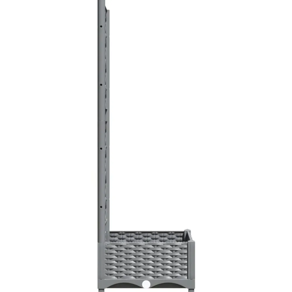 vidaXL Jardinera con enrejado PP 40x40x121,5 cm Gris claro Discount