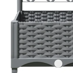 vidaXL Jardinera con enrejado PP 40x40x121,5 cm Gris claro Discount