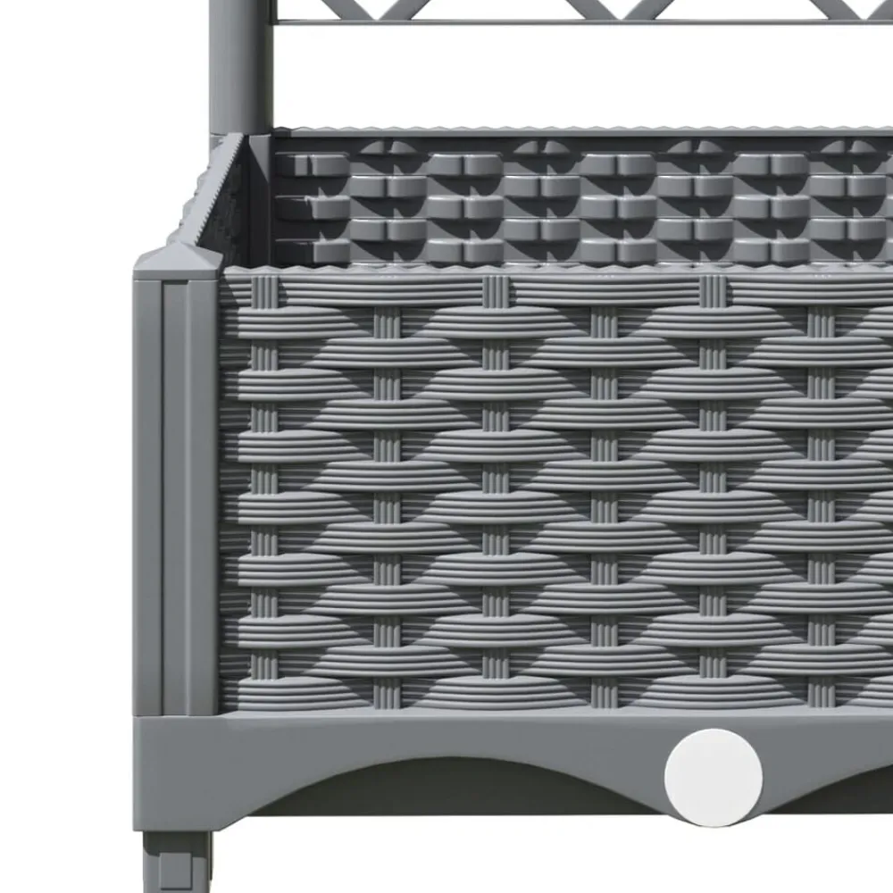 vidaXL Jardinera con enrejado PP 40x40x121,5 cm Gris claro Discount