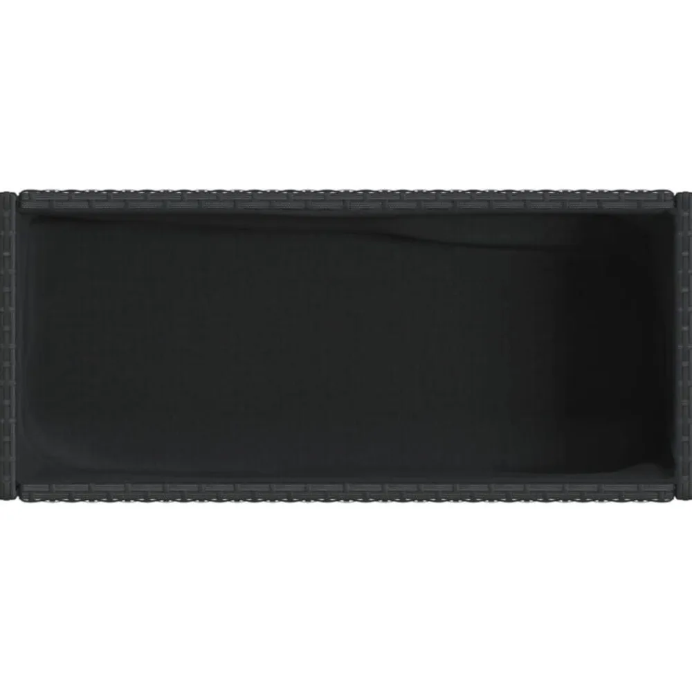 vidaXL Jardinera con estante ratán sintético Negro