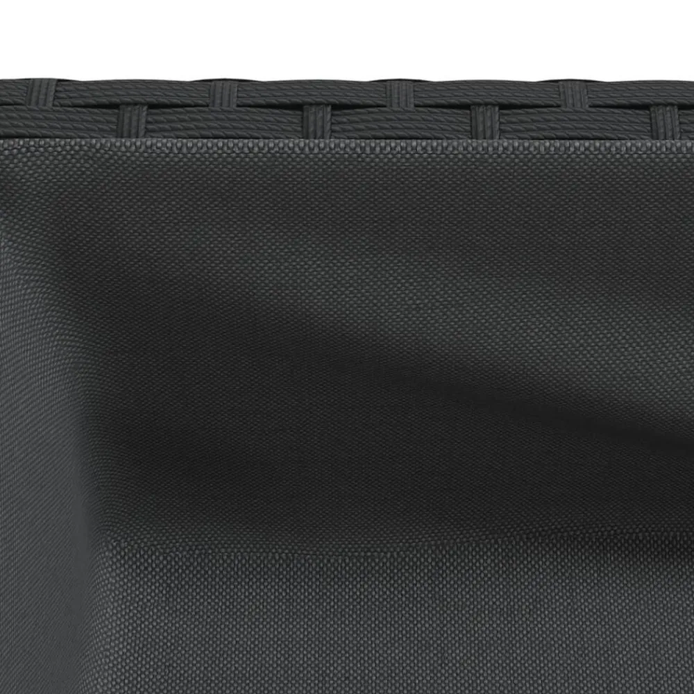 vidaXL Jardinera con estante ratán sintético Negro