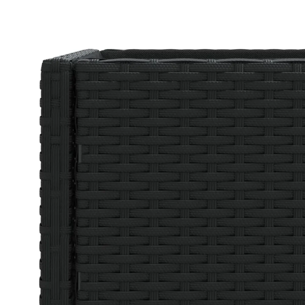 vidaXL Jardinera con estante ratán sintético Negro