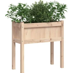 vidaXL Jardinera con patas madera maciza de pino 70x31x70 cm Pino natural