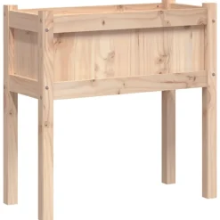 vidaXL Jardinera con patas madera maciza de pino 70x31x70 cm Pino natural