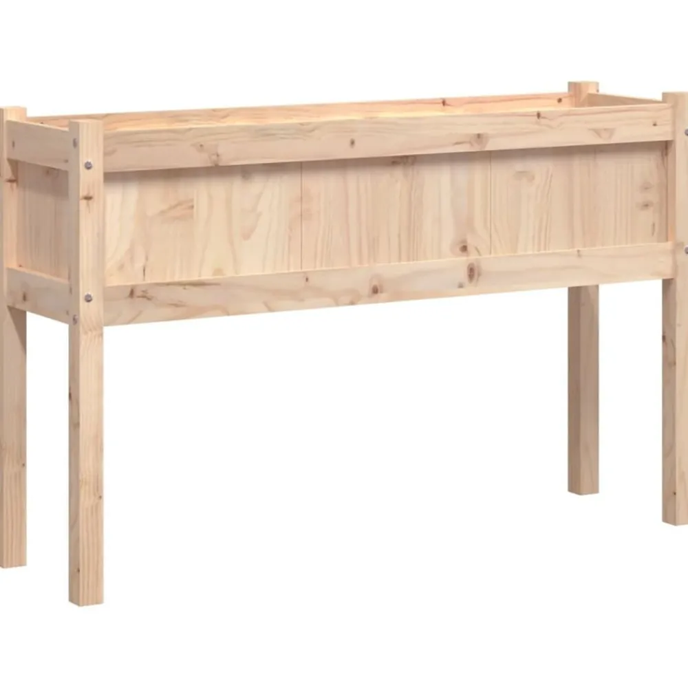 vidaXL Jardinera con patas madera maciza de pino 110x31x70 cm Pino natural Best