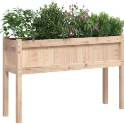 vidaXL Jardinera con patas madera maciza de pino 110x31x70 cm Pino natural Best