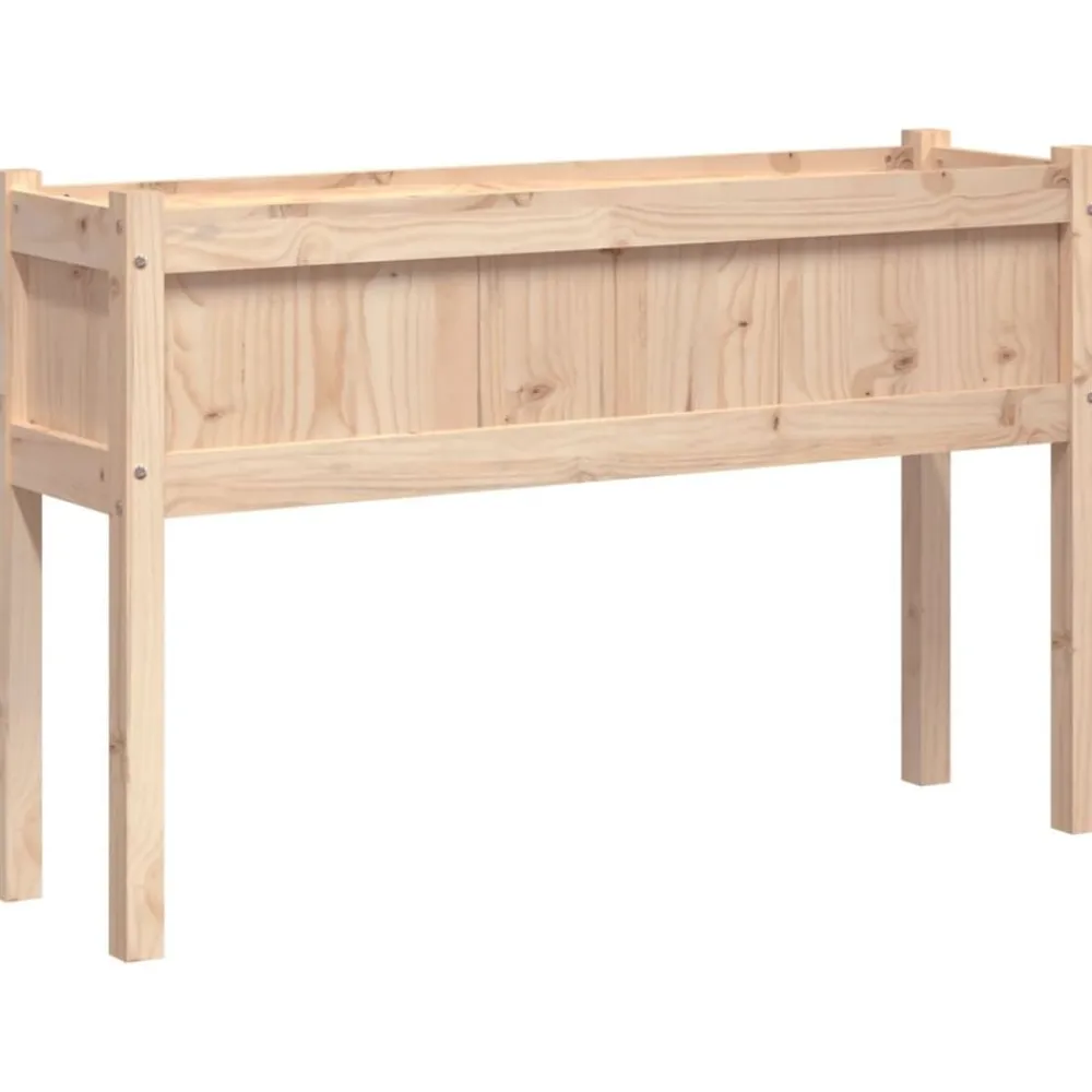 vidaXL Jardinera con patas madera maciza de pino 110x31x70 cm Pino natural Best