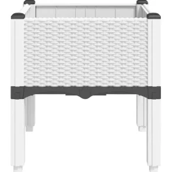 vidaXL Jardinera con patas PP 40x40x42 cm Blanco Sale
