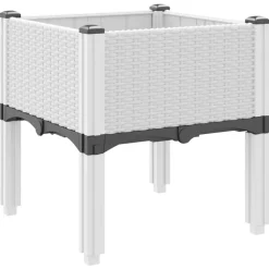 vidaXL Jardinera con patas PP 40x40x42 cm Blanco Sale