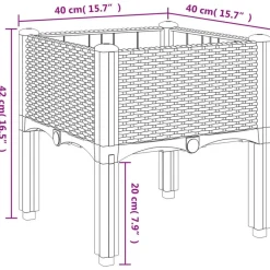 vidaXL Jardinera con patas PP 40x40x42 cm Blanco Sale