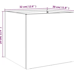 vidaXL Jardinera de acero galvanizado plateado 32x30x29 cm Acero galvanizado / Plateado Clearance