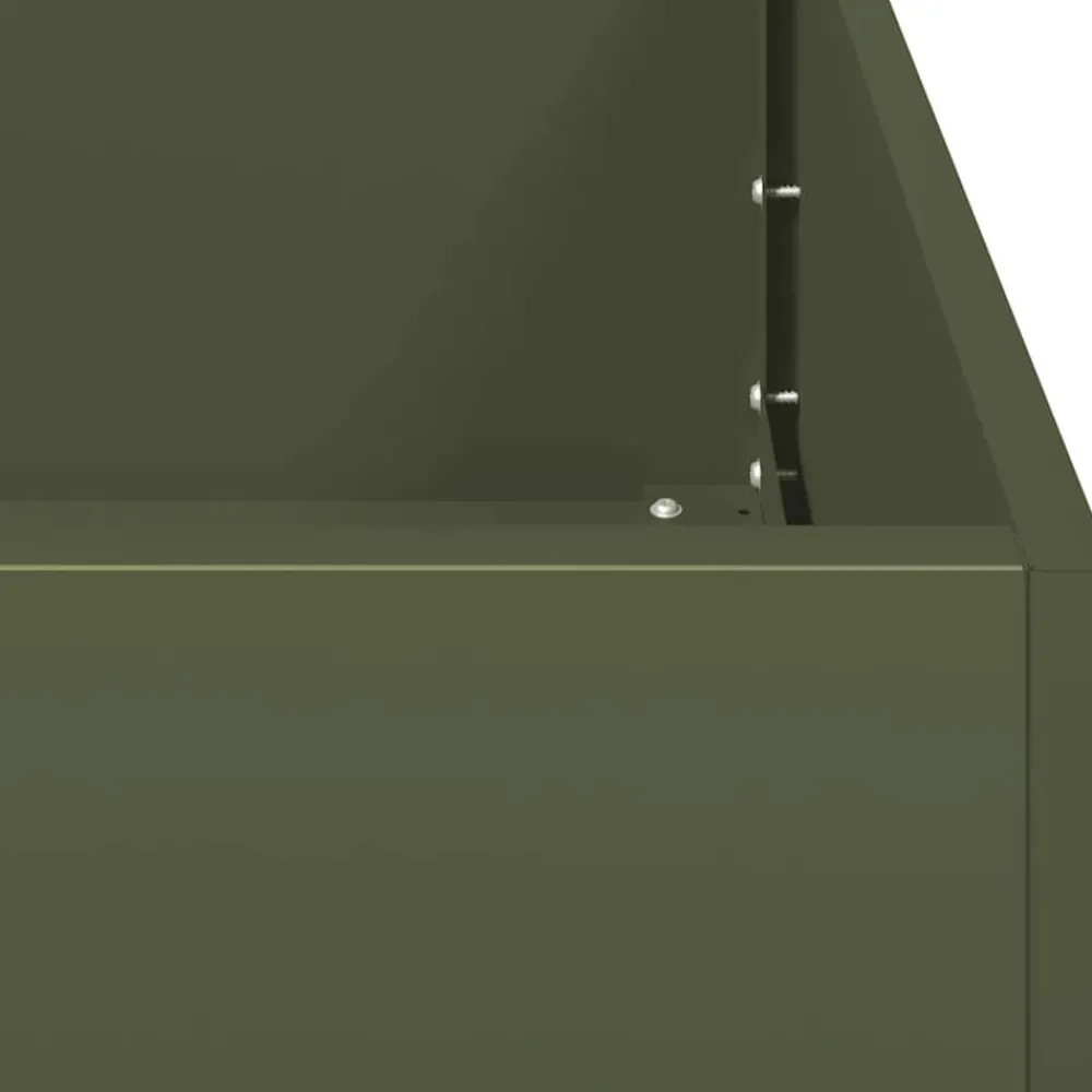 vidaXL Jardinera de acero laminado en frío 40x40x40 cm Verde oliva Discount