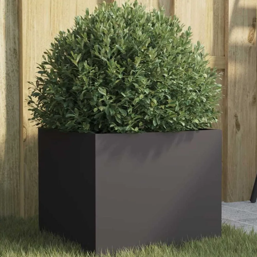 vidaXL Jardinera de acero negro 32x30x29 cm Acero/Negro Online