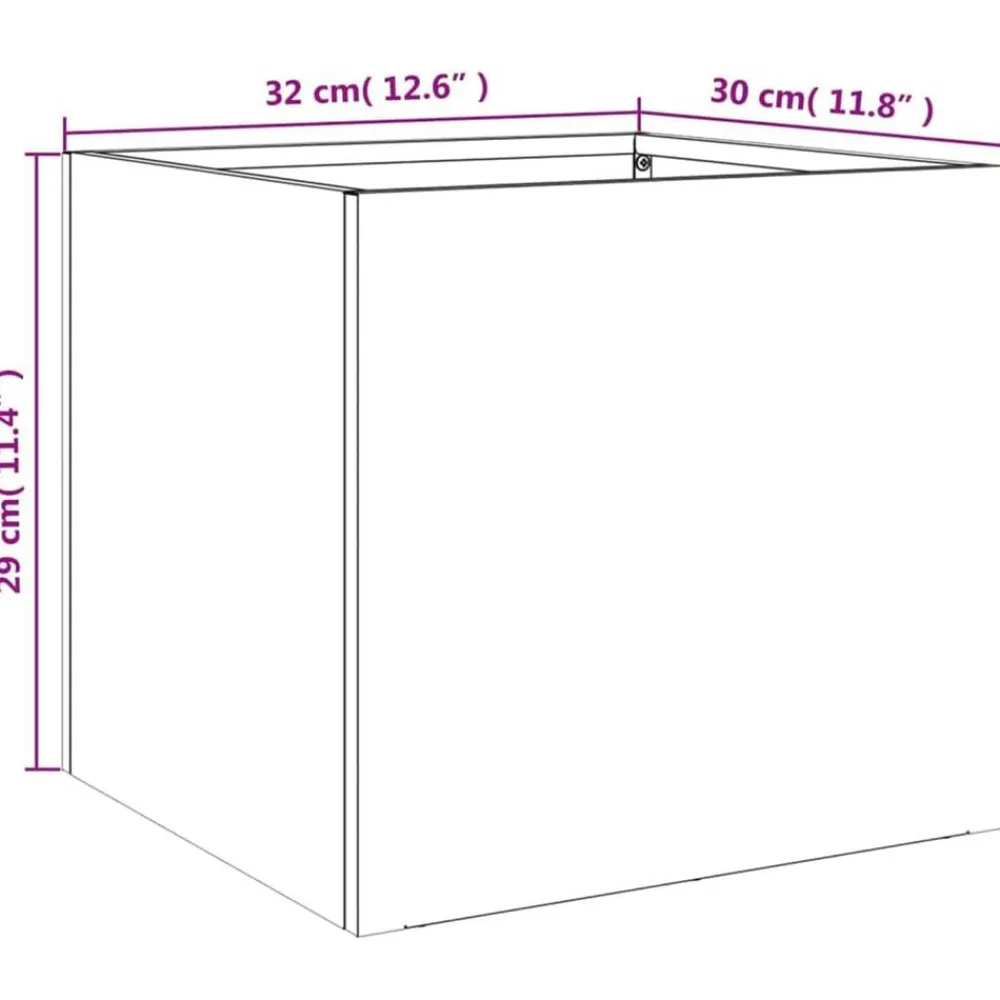 vidaXL Jardinera de acero negro 32x30x29 cm Acero/Negro Online